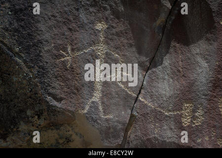 Antike Darstellungen oder Petroglyphen in Wyoming gefunden. einige Gedanken über 10000 Jahre alt sein Stockfoto