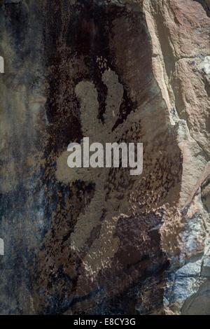 Antike Darstellungen oder Petroglyphen in Wyoming gefunden. einige Gedanken über 10000 Jahre alt sein Stockfoto