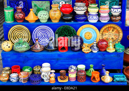 Keramik, Töpferei, Souvenirs, Essaouira, Marokko Stockfoto