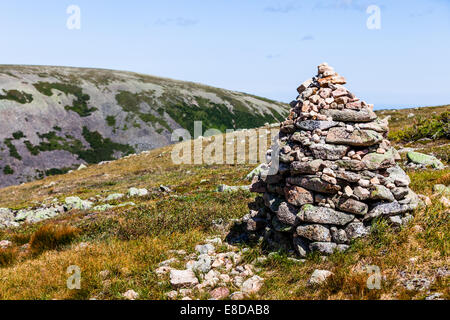 Blick vom Mont Jacques-Cartier in Quebec, Kanada und seine berühmte Steinhaufen Stockfoto