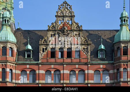 Wappen, so genannte Hafen Rathaus im Neorenaissance Stil, Sitz der HHLA, Speicherstadt historische Lager Stockfoto