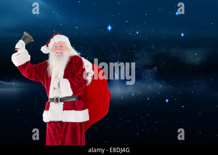 Zusammengesetztes Bild des Weihnachtsmannes läuten Stockfoto