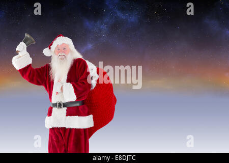 Zusammengesetztes Bild des Weihnachtsmannes läuten Stockfoto