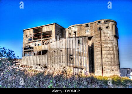 Die alten Betonwerk Shoreham Stockfoto