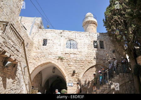 Israel, Jerusalem, Mount Zion, Eingang in den Raum des letzten Abendmahls (Coenaculum) Stockfoto