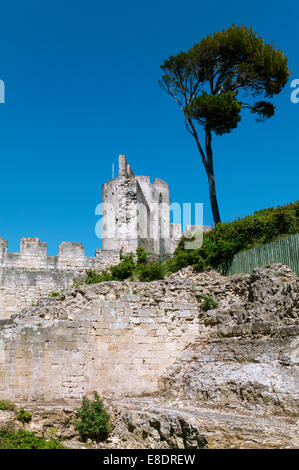 Die mittelalterliche Burg, Beaucaire, Gard, Languedoc Roussillon, Frankreich Stockfoto