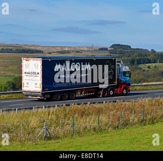 Malcolm Logistik LKW. Autobahn M6 Richtung Norden. Shap, Cumbria, England, Vereinigtes Königreich, Europa. Stockfoto