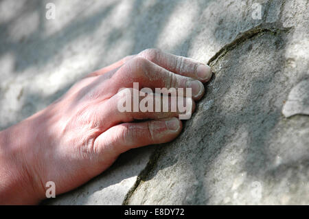 Klettern und Bouldern in Fontainebleau Stockfoto