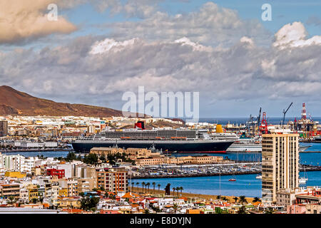 Queen Sie Mary 2 In Las Palmas Gran Canaria Spanien Stockfoto