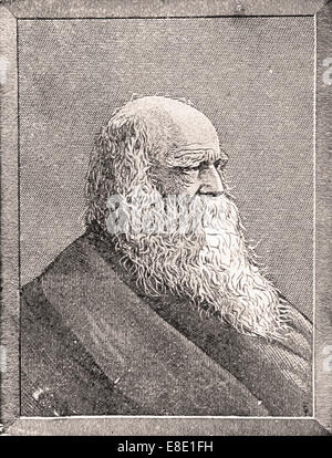 Porträt von William Cullen Bryant-Gravur - XIX. Jahrhundert Stockfoto