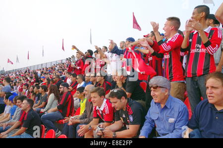 AC Milan-Fans, die Teilnahme an AC Milan-Olympiacos Freundschaftsspiel in Toronto, Kanada Stockfoto