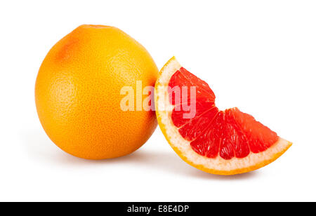 Reife Grapefruit isoliert auf weißem Hintergrund Stockfoto