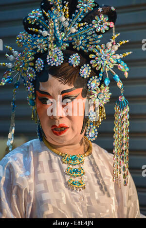 Chinesische Oper-Darsteller auf dem vegetarischen Festival in Bangkok, Thailand Stockfoto