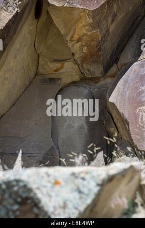 Antike Darstellungen oder Petroglyphen in Wyoming gefunden. einige Gedanken über 10000 Jahre alt sein Stockfoto