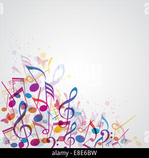 Abstrakte Hintergrundmusik mit Noten Stockfoto