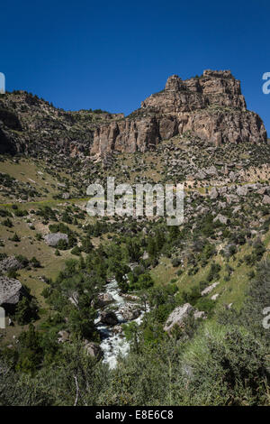 am Nachmittag Blick auf die zehn Schlaf Canyon in Wyoming Stockfoto