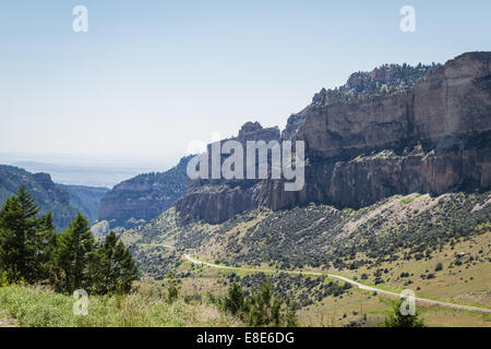 am Nachmittag Blick auf die zehn Schlaf Canyon in Wyoming Stockfoto