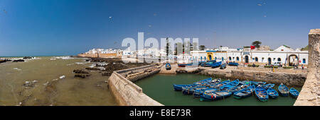 Horizontale (3 Bild Heftung) Panoramablick über Essaouira. Stockfoto