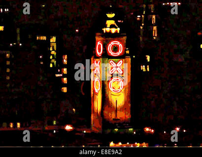 Grafik von London Oxo Tower Stockfoto