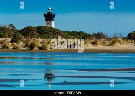 Der Leuchtturm am Espiguette, Le Grau Du Roi, Gard, Languedoc Roussillon, Frankreich Stockfoto