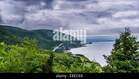 Der Cabot Trail Cape Breton Island Nova Scotia Kanada. Stockfoto