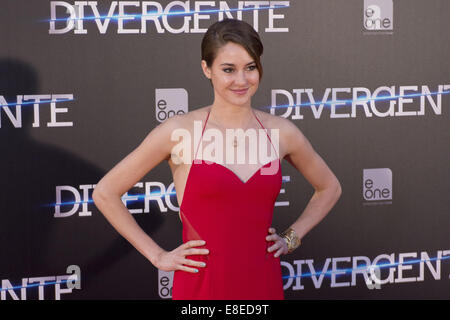 "Abweichend" Madrid-Premiere in Callao Kino - Ankünfte: Shailene Woodley wo: Madrid, Spanien: 3. April 2014 Stockfoto