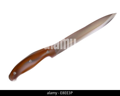Großes Messer mit Holzgriff-Vektor-Illustration Stockfoto