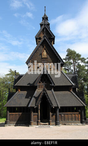 Historischen Stabkirche von Gol im Norwegian Folk Museum in Oslo Stockfoto