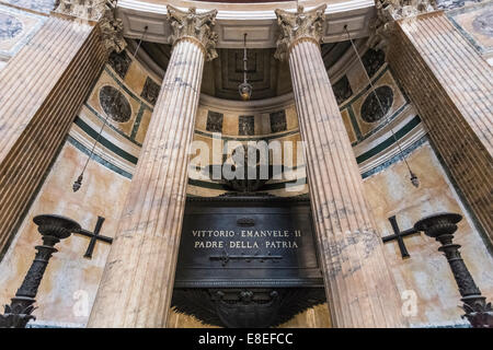 Das Grab von Viktor Emanuel II. (Vittorio Emanuele II), in das Pantheon in Rom, Italien Stockfoto