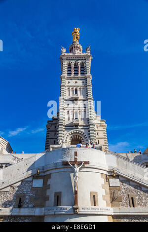 Treppe zum Notre Dame de la Garde in Marseille, Frankreich, Stockfoto