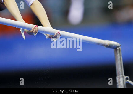 Nanning, China. 6. Oktober 2014. Das Ambiente Schuss Kunstturnen: 2014 World Artistic Gymnastics Championships Women Qualifikation am Gymnasium Guangxi in Nanning, China. © Yusuke Nakanishi/AFLO SPORT/Alamy Live-Nachrichten Stockfoto