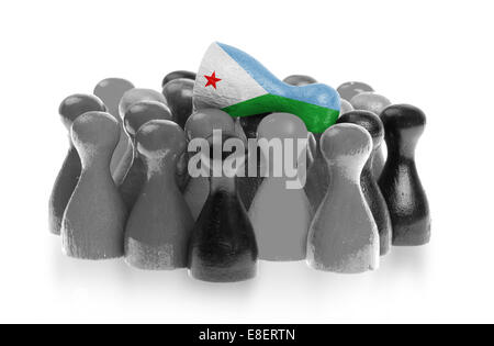 Eine einzigartige Figur auf gemeinsame Bauern, Flagge Dschibutis Stockfoto
