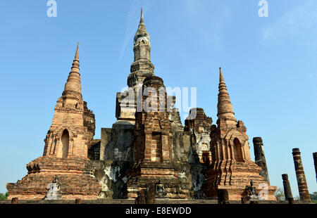 Wat Mahathat Tempelkomplex, Sukhothai Historical Park, Sukhothai, Nord-Thailand, Thailand Stockfoto