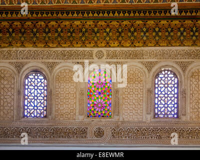 Bahia-Palast, Palais Bahia, gebaut im Auftrag der Grand Vizier Si Moussa im Jahre 1867, Medina, Marrakesch, Marrakech-Tensift-El Haouz Stockfoto