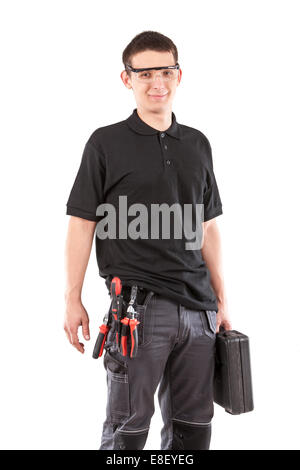 Männlichen Soldaten mit Toolbox. Stockfoto
