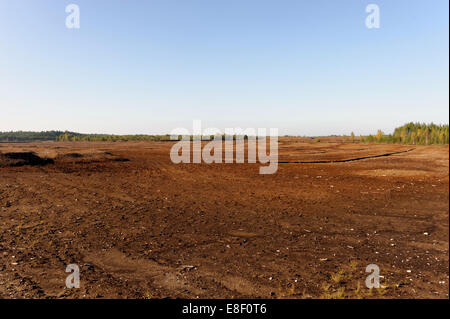 Industrielle Frästorf Produktion in Saara Moor, Estland. Stockfoto