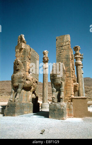 Vorderansicht des Gate of All Nations, Persepolis, Iran Stockfoto