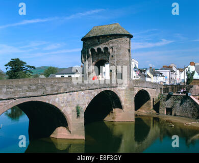 Schmale Brücke, Monmouth, Monmouthshire, Wales. Stockfoto