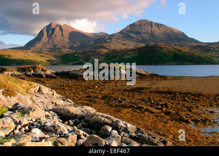 Gharbh und Segel Gorm, Quinag, Highland, Schottland zu segeln. Stockfoto