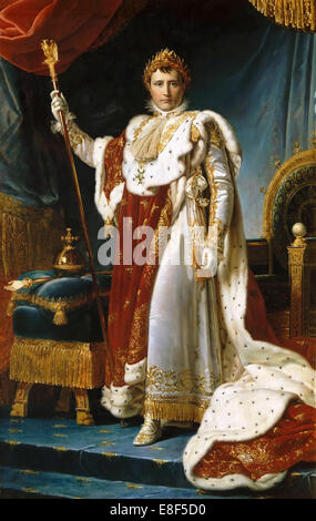 Portrait von Kaiser Napoléon Bonaparte (1769-1821) Ich in seiner Krönung Roben. Artist: Gérard, François Pascal Simon (1770-1837) Stockfoto