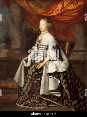 Porträt von Maria Theresia von Spanien (1638-1683) als Königin von Frankreich. Künstler: Beaubrun, Henri (1603-1677) Stockfoto