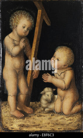 Christus und Johannes der Täufer als Kinder. Künstler: Cranach, Lucas, der ältere (1472-1553) Stockfoto