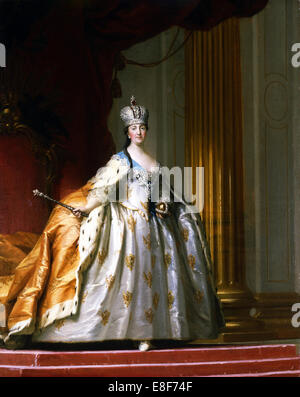 Porträt der Kaiserin Catherine das große in ihrem Krönungsrobe. Künstler: Erichsen, Vigilius (1722-1782) Stockfoto