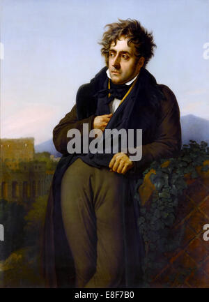 Porträt von François-René, Vicomte de Chateaubriand (1768-1848). Künstler: De Roucy Girodet-Trioson, Anne Louis (1767-1824) Stockfoto