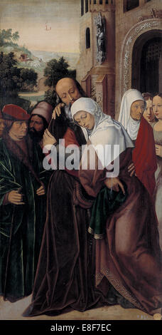 Sitzung des heiligen Joachim und Anna am Golden Gate. Künstler: Benson, Ambrosius (1495-1550) Stockfoto