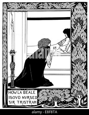 Wie La Beale Isoud pflegte Sir Tristram. Abbildung: Auf das Buch Le Morte d'Arthur von Sir Thomas M Artist: Beardsley, Aubrey (1872 - 1898) Stockfoto