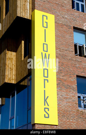 Gloworks Kreativwirtschaft Zentrum Porth Teigr, Roath Bassin, Bucht von Cardiff, Cardiff, Südwales, UK. Stockfoto