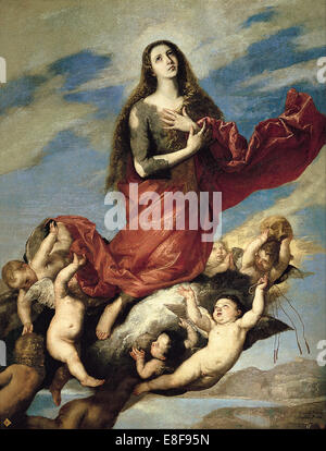 Maria Magdalena genommen bis zum Himmel. Künstler: Ribera, José de (1591-1652) Stockfoto