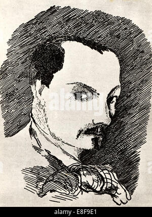 Charles Baudelaire (1821-1867). Künstler: Toulouse-Lautrec, Henri de (1864-1901) Stockfoto