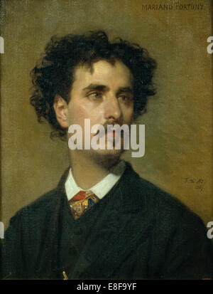 Porträt von Marià Fortuny. Künstler: Madrazo y Kuntz, Federico de (1815-1894) Stockfoto